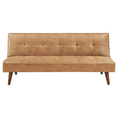 Jenson Upholstered Tufted Convertible Sofa Bed Saddle Brown