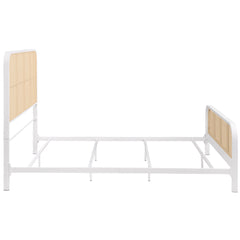 Lanewood Open Cane Webbing Metal Queen Bed White