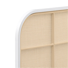 Amherst Radio Weave Rattan Metal Eastern King Bed White