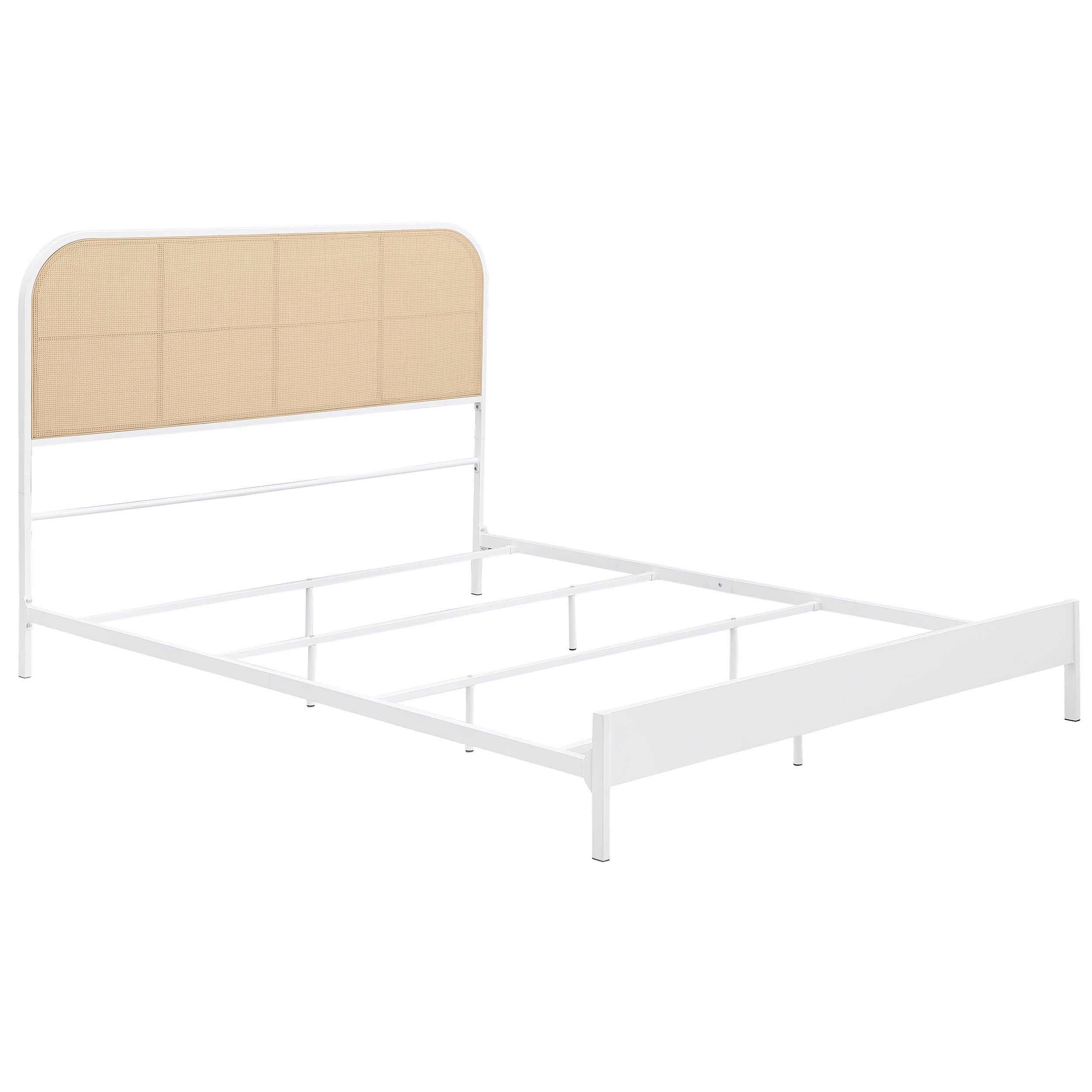 Best Furniture Outlet - Coaster - Amherst Radio Weave Rattan Metal Queen Bed White - 360301Q