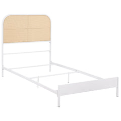 Best Furniture Outlet - Coaster - Amherst Radio Weave Rattan Metal Twin Bed White - 360301T