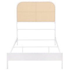 Amherst Radio Weave Rattan Metal Twin Bed White