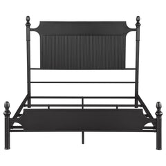 Cameron 51-inch Metal Queen Panel Bed Black