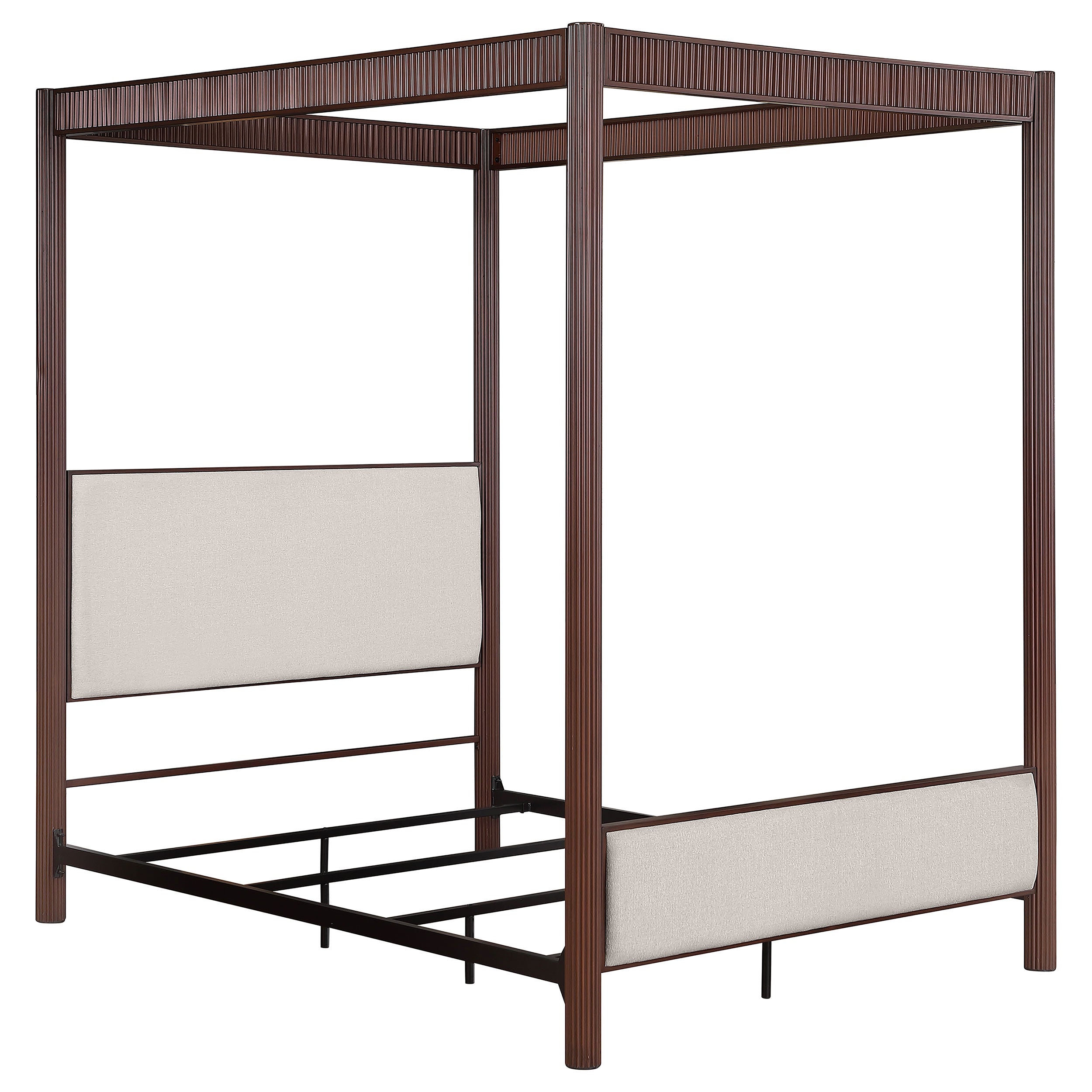 Best Furniture Outlet - Coaster - Zimmerlee 89-inch Metal Eastern King Canopy Bed Rust Brown - 360331KE