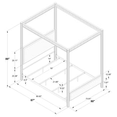 Zimmerlee 89-inch Metal Eastern King Canopy Bed Rust Brown