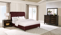 Best Furniture Outlet - Coaster - Devon 4-piece California King Bedroom Set Red and Dark Oak - 360341KW-S4
