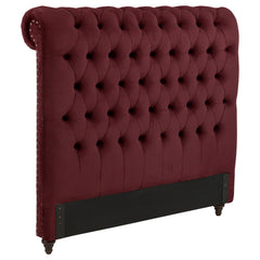 Best Furniture Outlet - Coaster - Devon 57-inch Upholstered Queen Headboard Wine Red - 360341QB1
