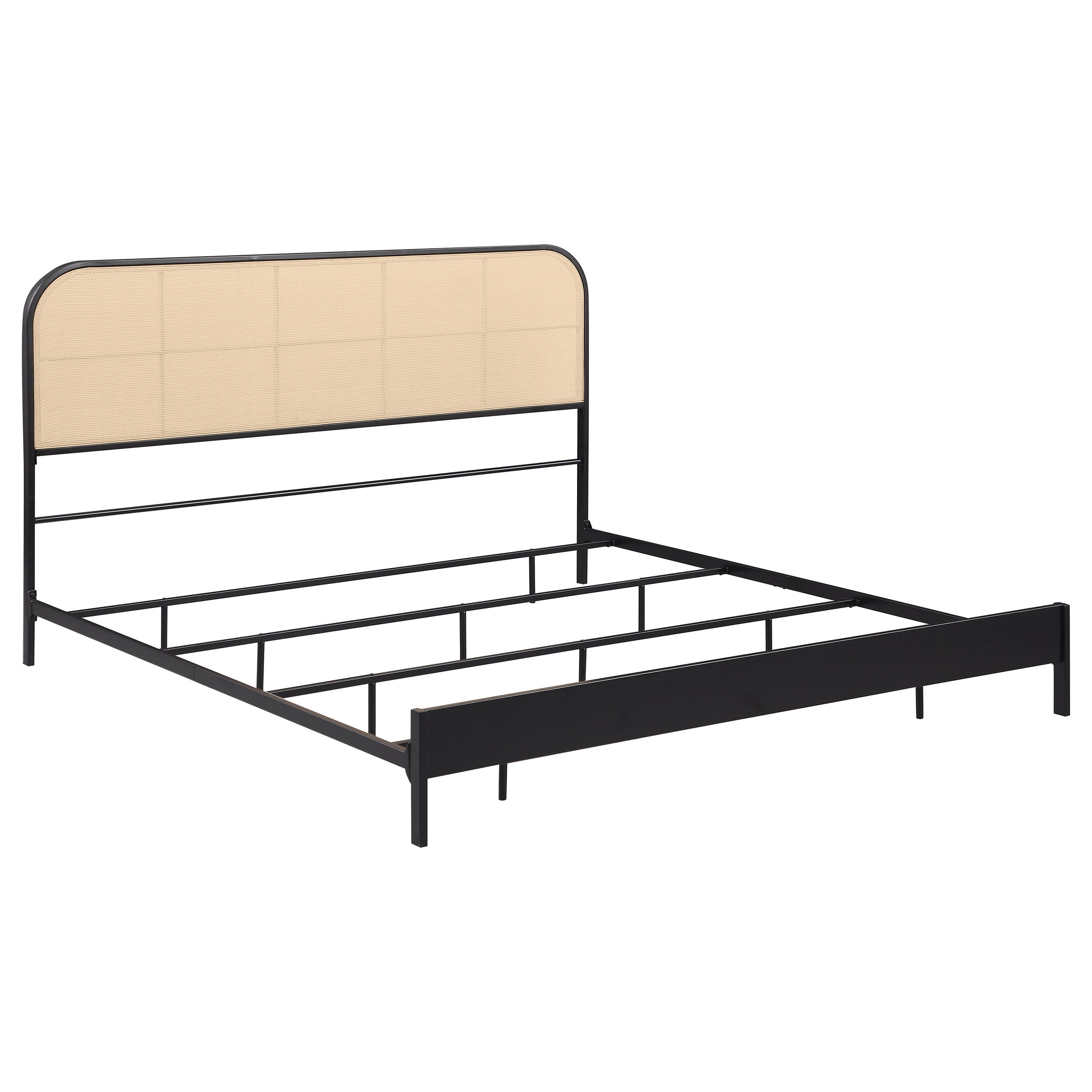 Best Furniture Outlet - Coaster - Amherst Radio Weave Rattan Metal Eastern King Bed Black - 360351KE