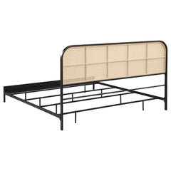 Amherst Radio Weave Rattan Metal Eastern King Bed Black