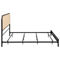 Amherst Radio Weave Rattan Metal Eastern King Bed Black