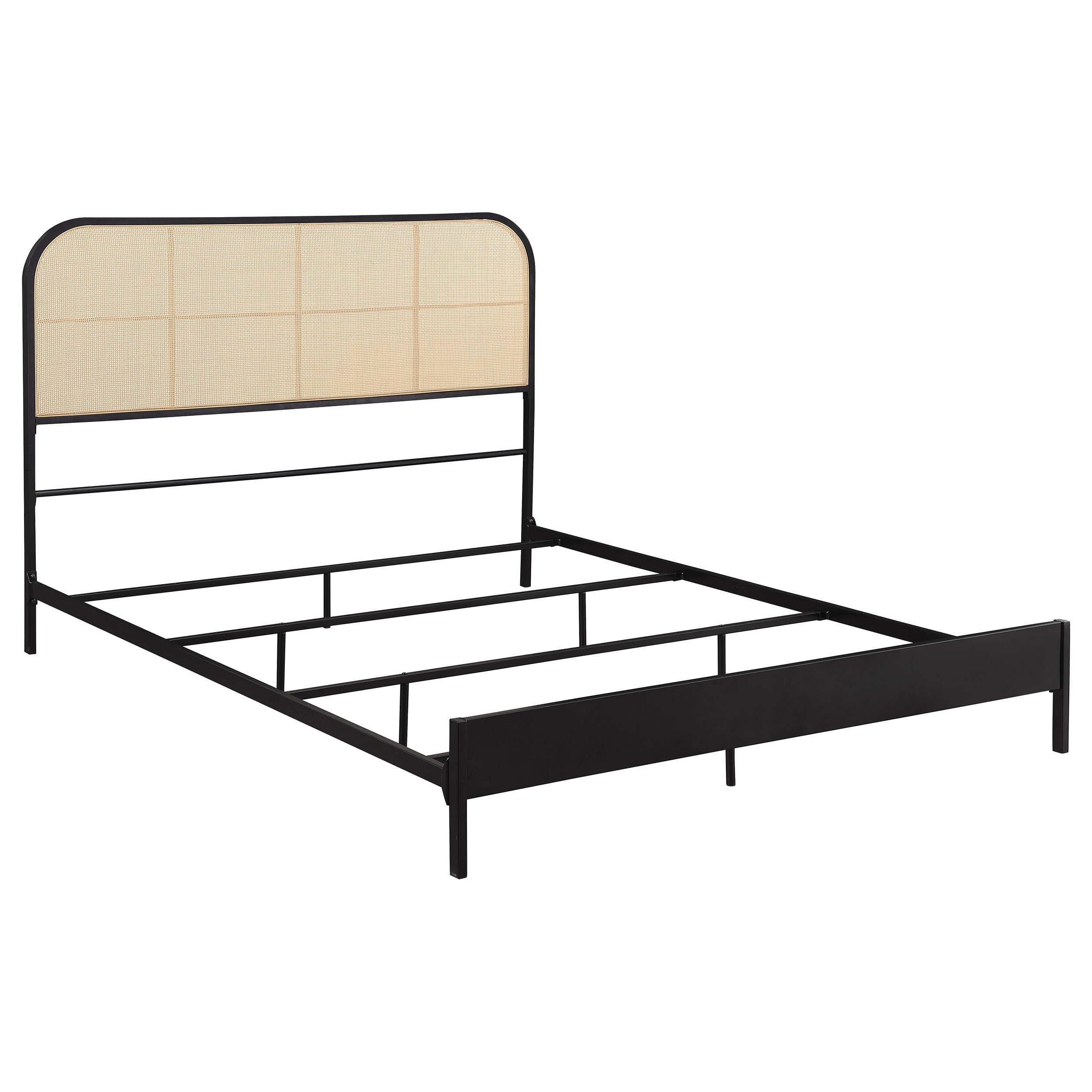 Best Furniture Outlet - Coaster - Amherst Radio Weave Rattan Metal Queen Bed Black - 360351Q