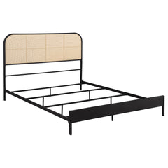Best Furniture Outlet - Coaster - Amherst Radio Weave Rattan Metal Queen Bed Black - 360351Q