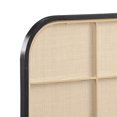 Amherst Radio Weave Rattan Metal Queen Bed Black