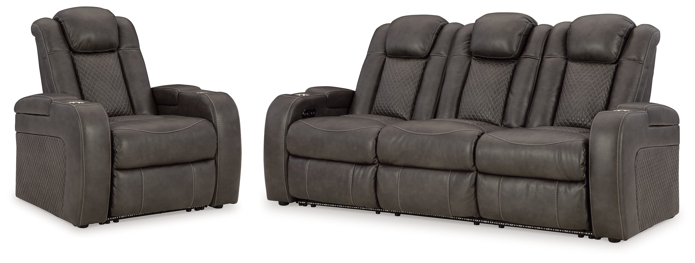Best Furniture Outlet - Ashley Furniture - Fyne-Dyme Power Reclining Sofa and Power Recliner - Power Reclining Sofa and Power Recliner - 36602U3