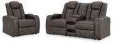 Best Furniture Outlet - Ashley Furniture - Fyne-Dyme Power Reclining Loveseat and Recliner - Power Reclining Loveseat and Recliner - 36602U4
