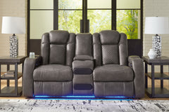 Best Furniture Outlet - Ashley Furniture - Fyne-Dyme Living Room - PWR REC Loveseat/CON/ADJ HDRST / Shadow - 3660218