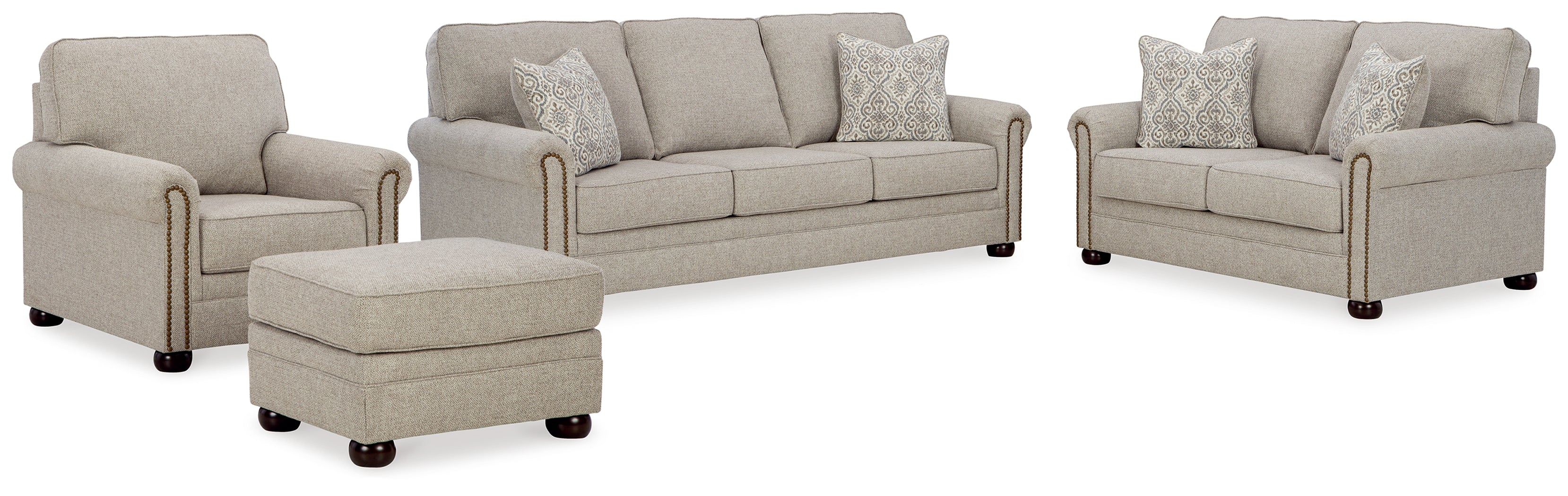 Best Furniture Outlet - Ashley Furniture - Gaelon Sofa, Loveseat, Chair and Ottoman - Sofa, Loveseat, Chair and Ottoman - 37307U3