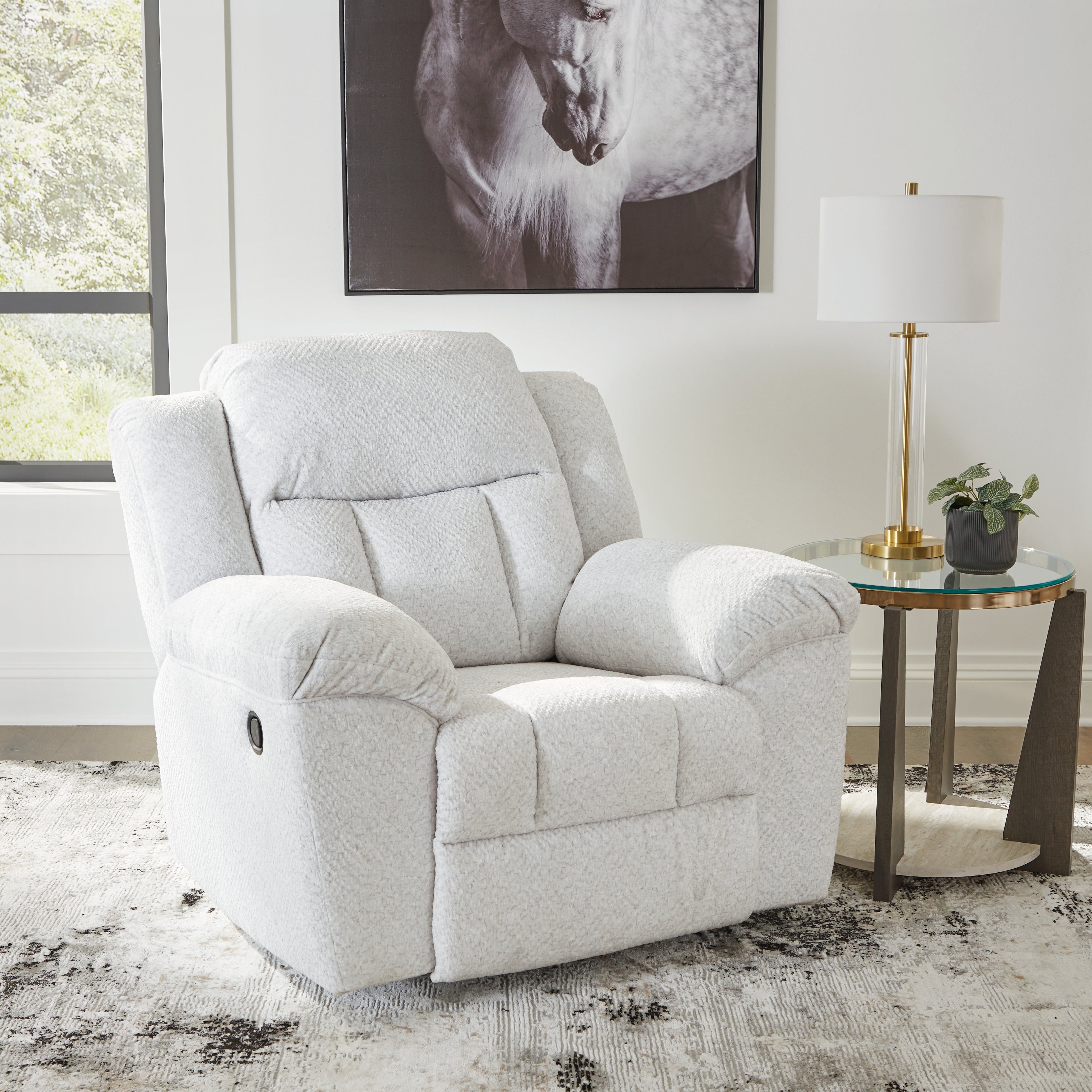 Best Furniture Outlet - Ashley Furniture - Frohn Living Room - Rocker Recliner / Snow - 3740525