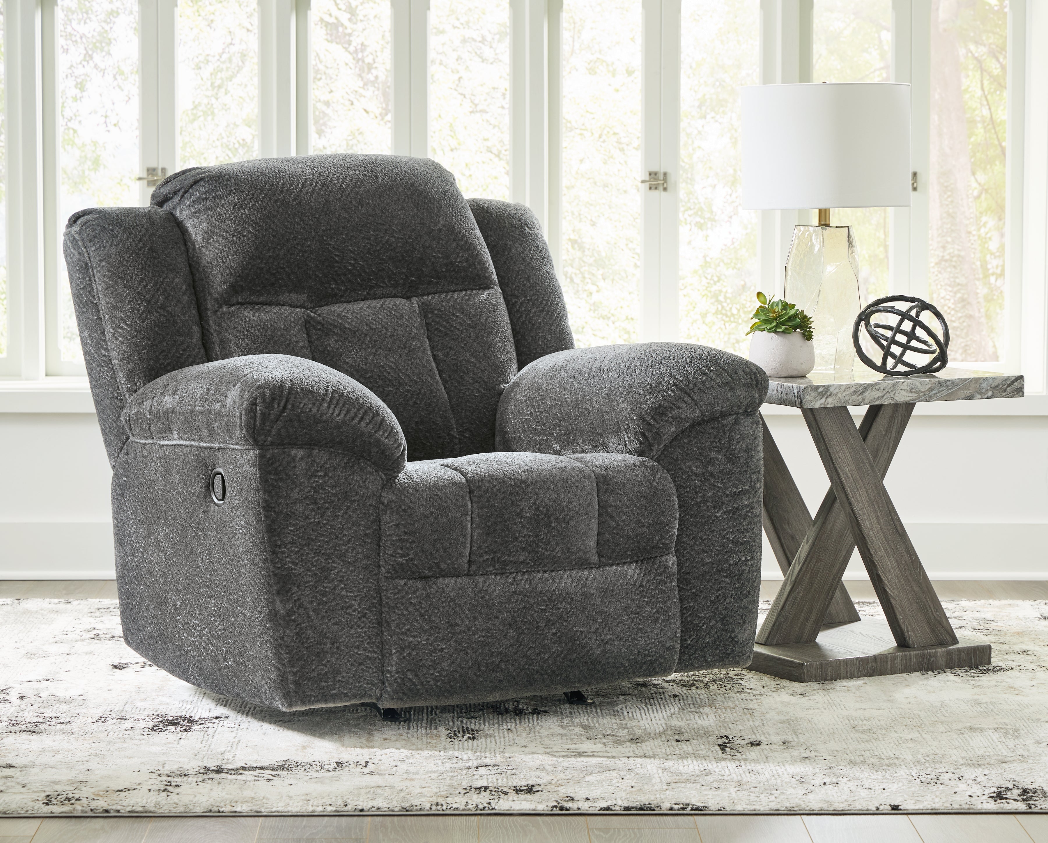 Best Furniture Outlet - Ashley Furniture - Frohn Living Room - Rocker Recliner / Graphite - 3740625