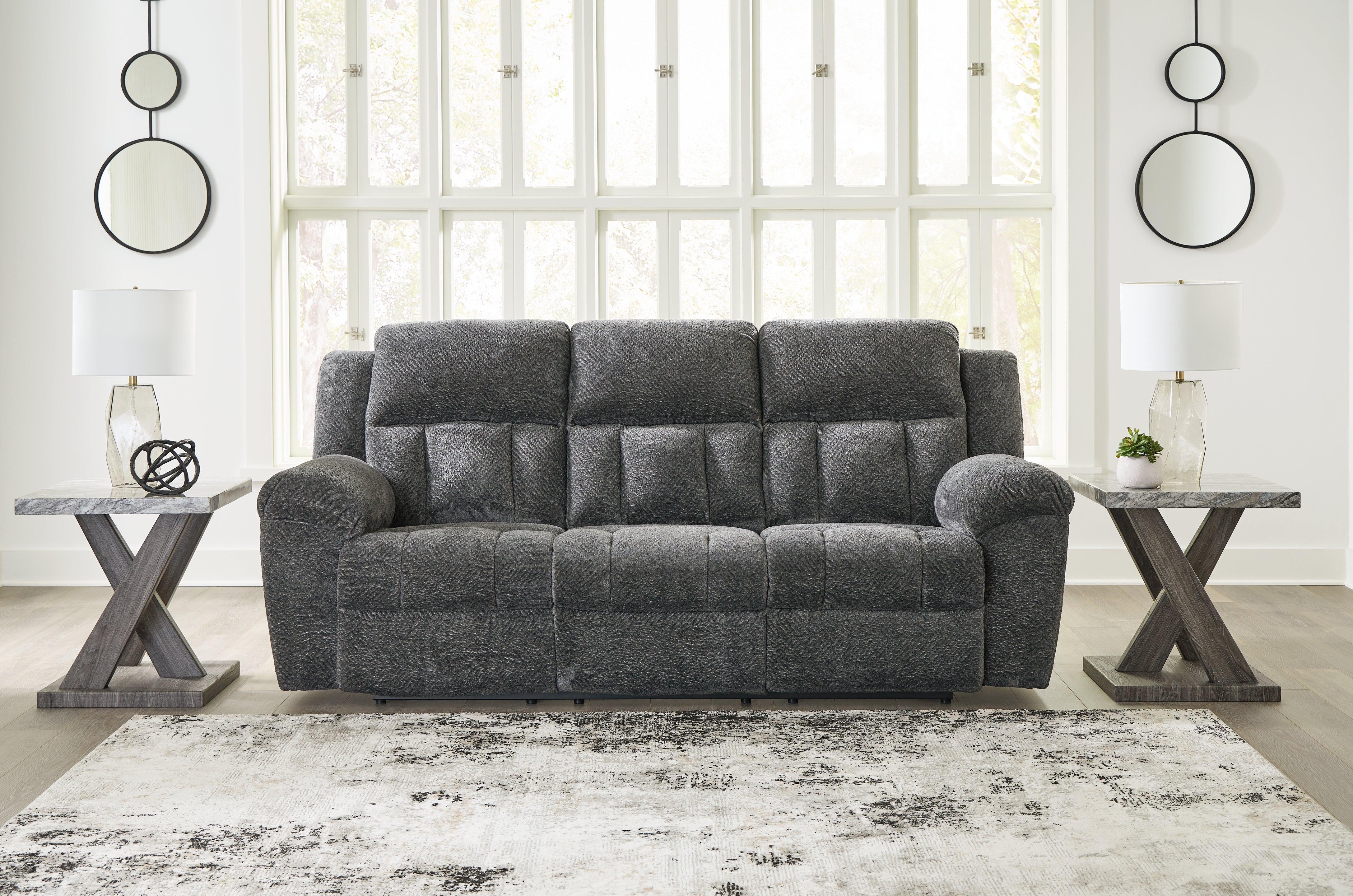 Best Furniture Outlet - Ashley Furniture - Frohn Living Room - Reclining Sofa / Graphite - 3740688
