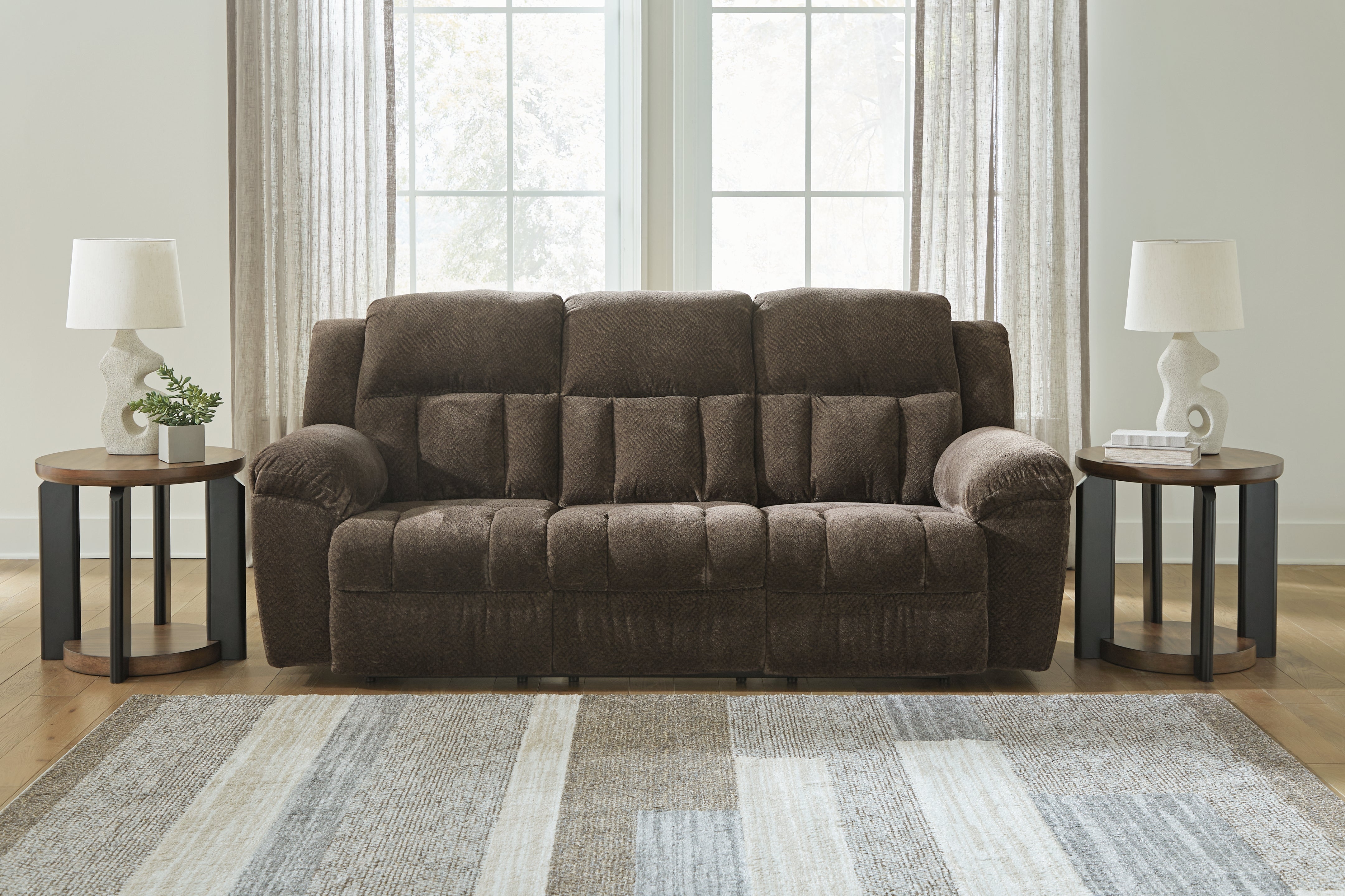 Best Furniture Outlet - Ashley Furniture - Frohn Living Room - Reclining Sofa / Chocolate - 3740788