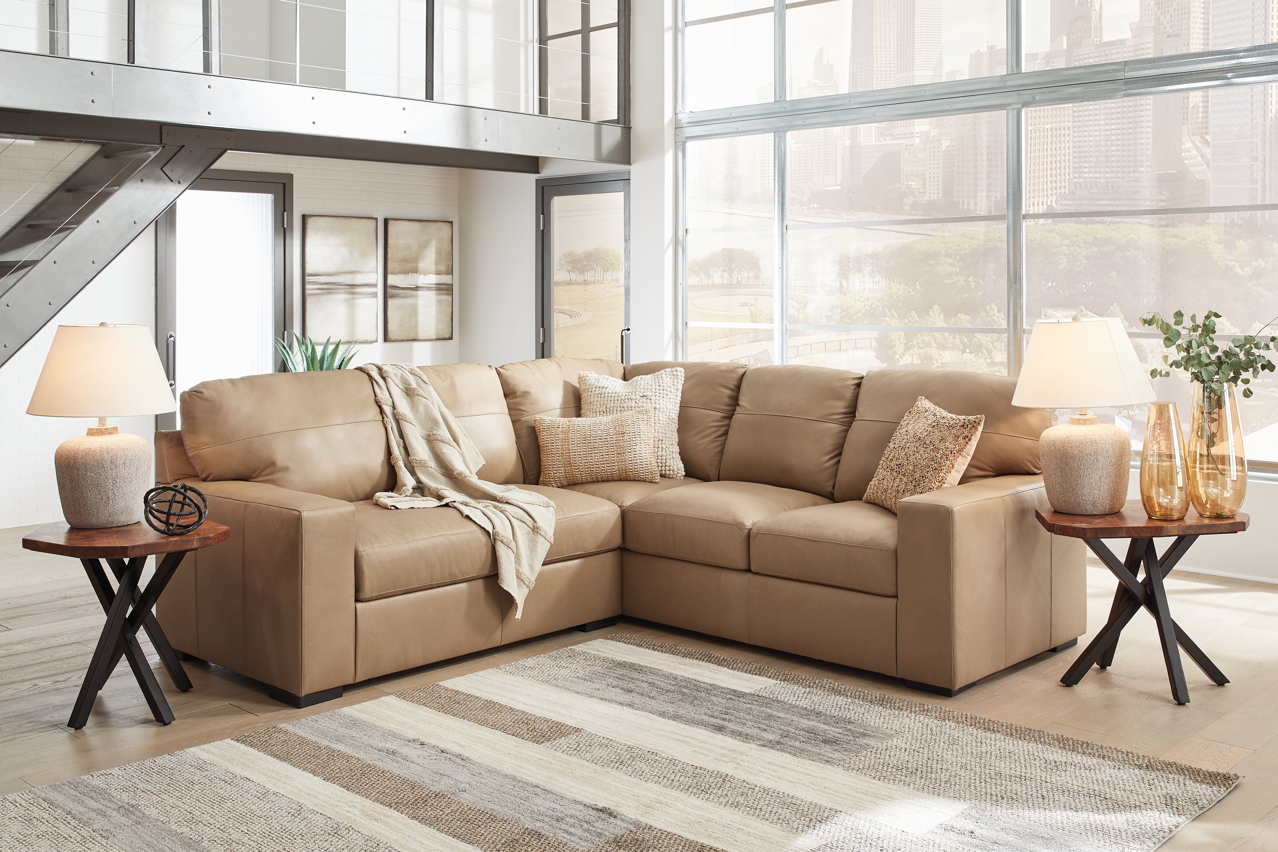 Best Furniture Outlet - Ashley Furniture - Bandon Sectional - RAF 3-Piece Sectional / Toffee - 38006S4
