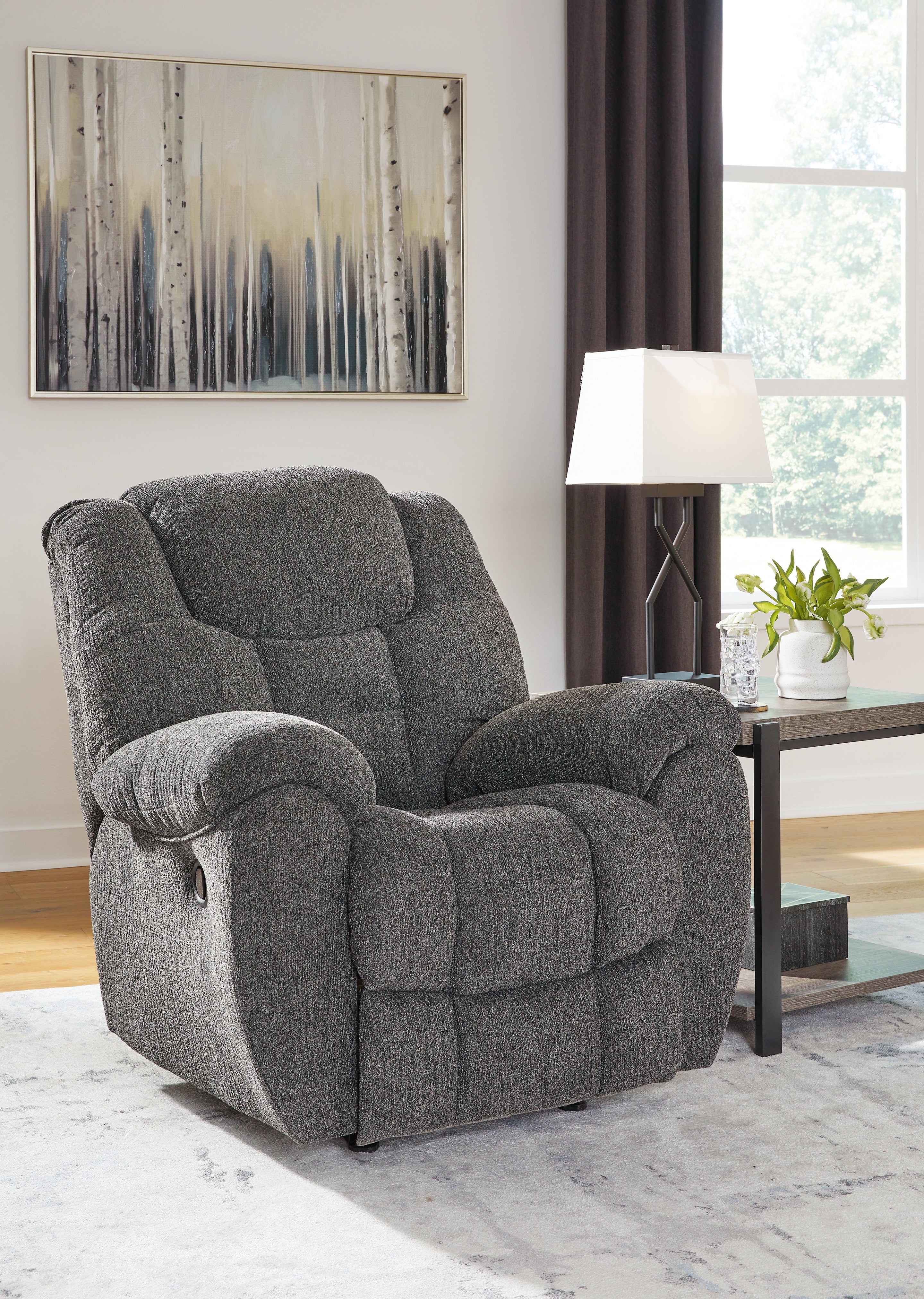 Best Furniture Outlet - Ashley Furniture - Foreside Living Room - Rocker Recliner / Charcoal - 3810425