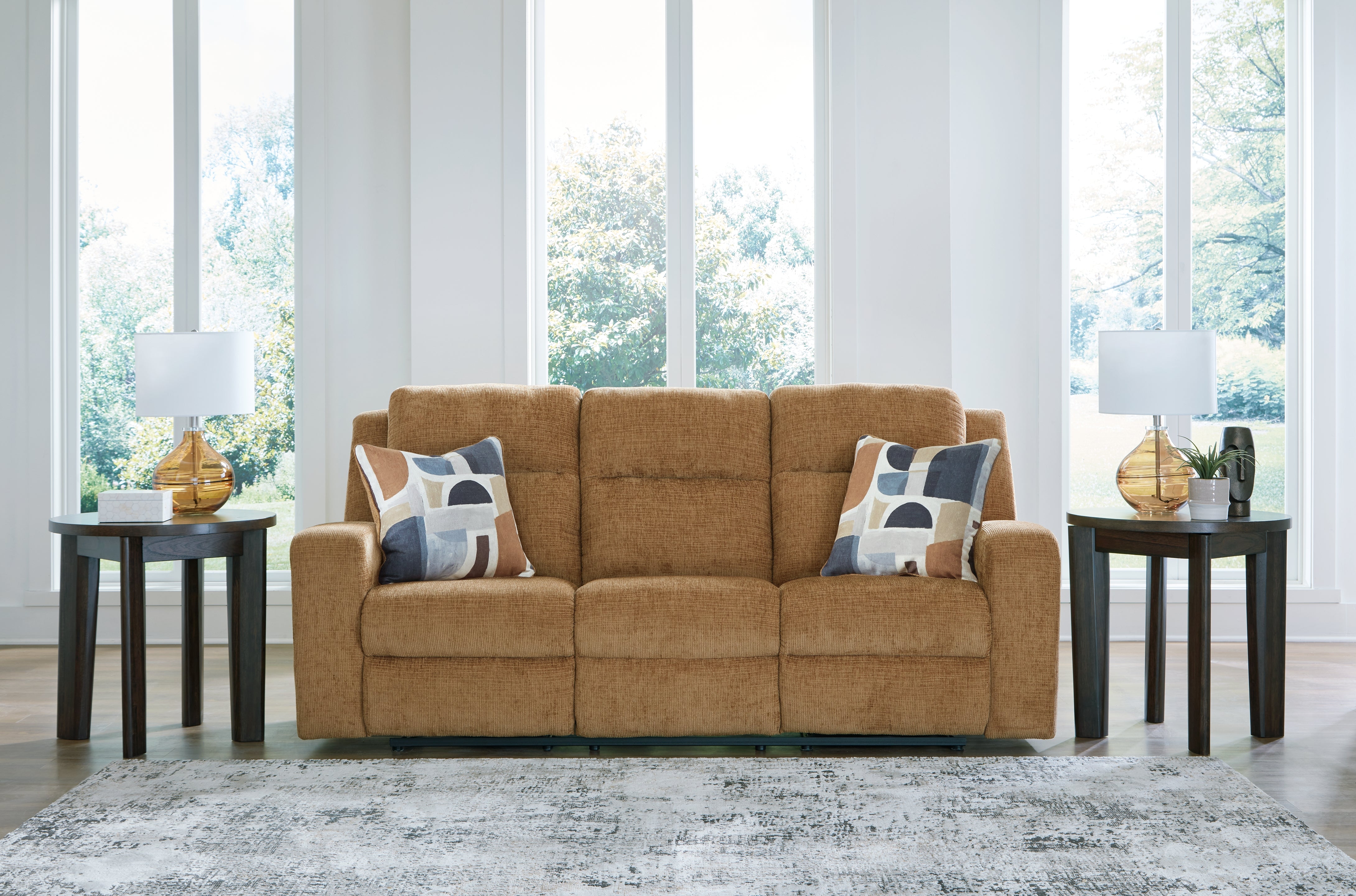 Best Furniture Outlet - Ashley Furniture - Kanlow Living Room - Reclining Sofa / Honey - 3860588
