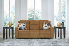 Best Furniture Outlet - Ashley Furniture - Kanlow Living Room - Reclining Sofa / Honey - 3860588