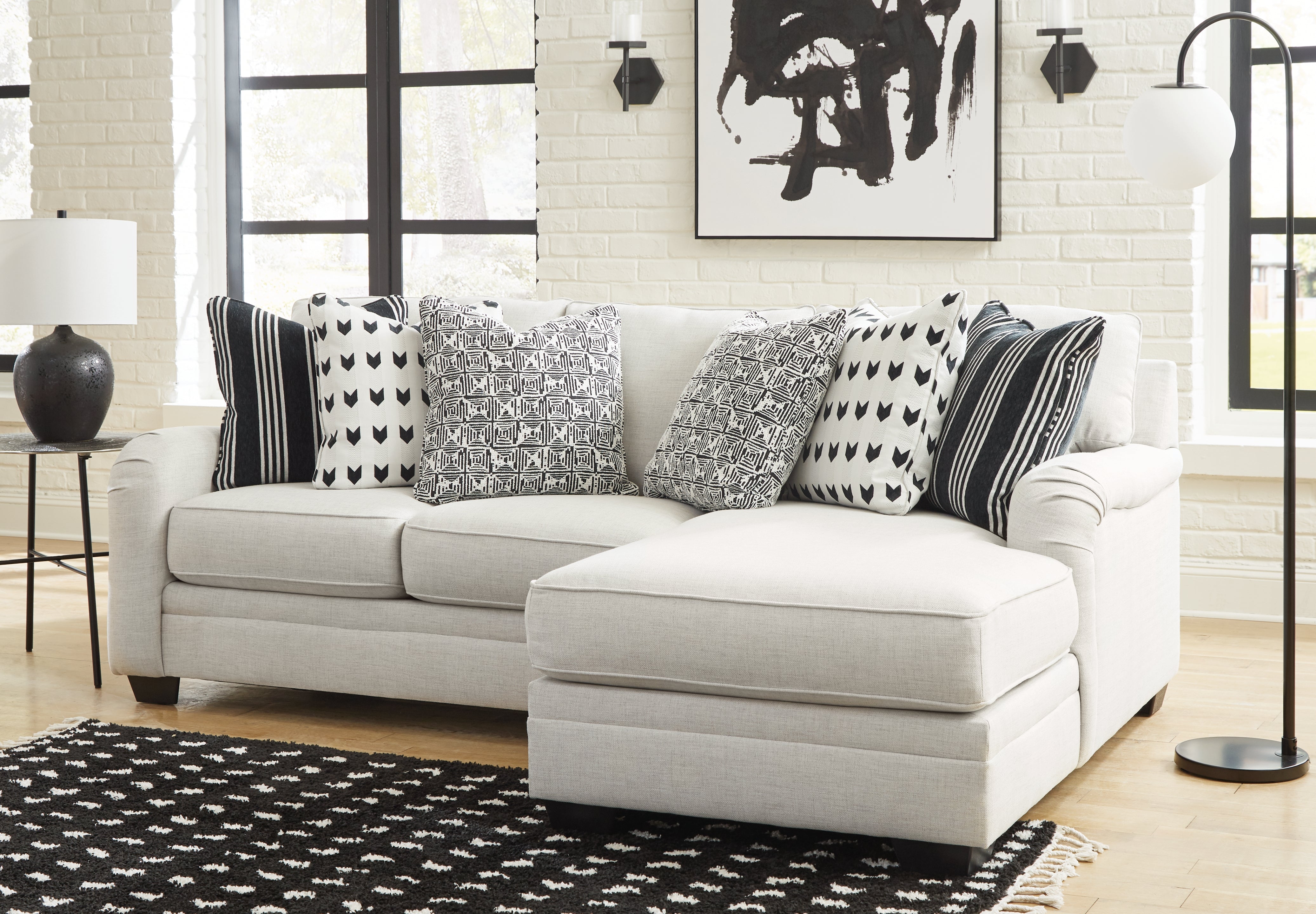 Best Furniture Outlet - Ashley Furniture - Huntsworth Sectional - RAF 2-Piece Sectional with Chaise / Dove Gray - 39702S2
