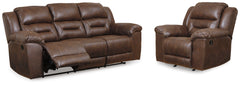 Best Furniture Outlet - Ashley Furniture - Stoneland Reclining Sofa and Recliner - Reclining Sofa and Recliner / Chocolate - 39904U7