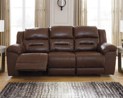 Best Furniture Outlet - Ashley Furniture - Stoneland Living Room - Reclining Power Sofa / Chocolate - 3990487