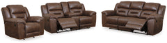 Best Furniture Outlet - Ashley Furniture - Stoneland Reclining Sofa, Loveseat and Recliner - Reclining Sofa, Loveseat and Recliner / Chocolate - 39904U4