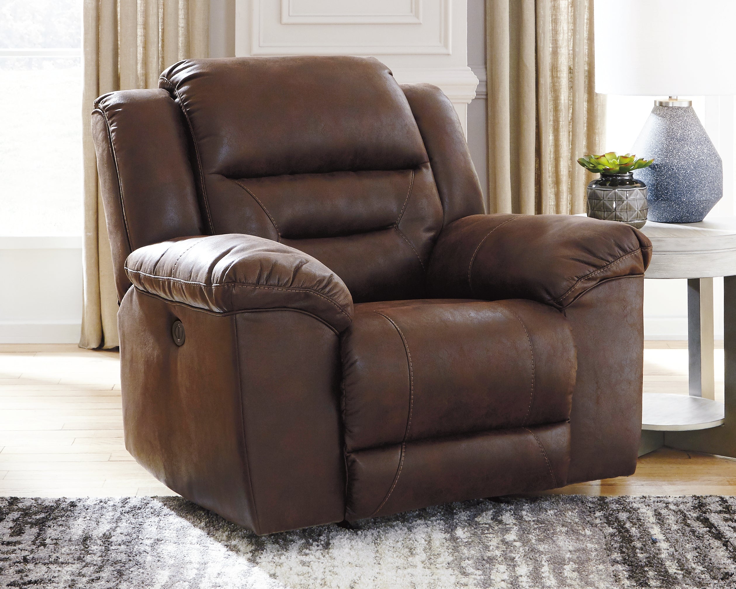 Best Furniture Outlet - Ashley Furniture - Stoneland Living Room - Power Rocker Recliner / Chocolate - 3990498