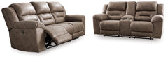 Best Furniture Outlet - Ashley Furniture - Stoneland Power Reclining Sofa and Loveseat - Power Reclining Sofa and Loveseat / Fossil - 39905U3