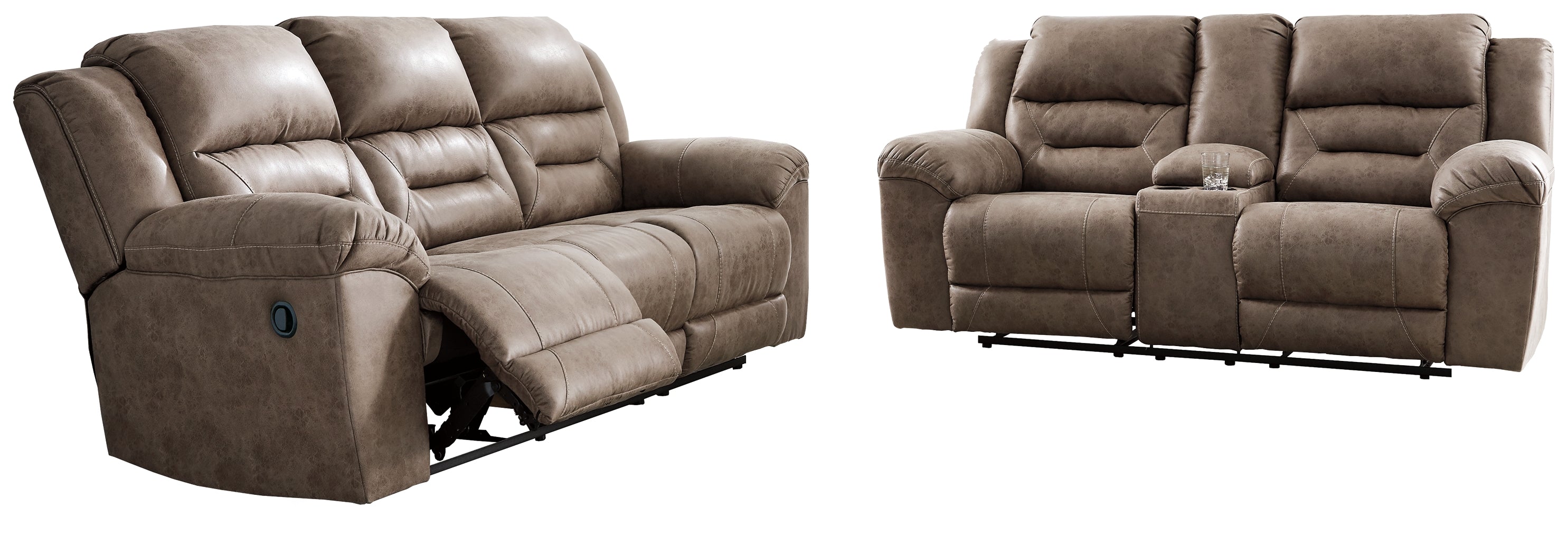 Best Furniture Outlet - Ashley Furniture - Stoneland Reclining Sofa and Loveseat - Reclining Sofa and Loveseat - 39905U1
