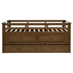 Carlsbad Wood Twin Captains Bed With Trundle Medium Brown