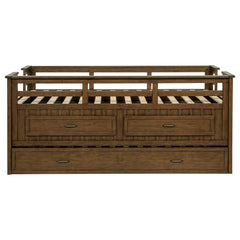 Carlsbad Wood Twin Captains Bed With Trundle Medium Brown