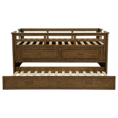 Carlsbad Wood Twin Captains Bed With Trundle Medium Brown