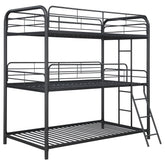 Best Furniture Outlet - Coaster - Garner Metal Twin Triple Bunk Bed Gunmetal - 400777