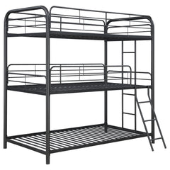 Best Furniture Outlet - Coaster - Garner Metal Twin Triple Bunk Bed Gunmetal - 400777