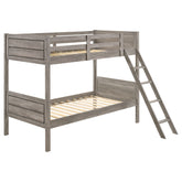 Best Furniture Outlet - Coaster - Ryder Wood Twin Over Twin Bunk Bed Weathered Taupe - 400818