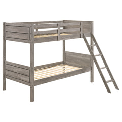Best Furniture Outlet - Coaster - Ryder Wood Twin Over Twin Bunk Bed Weathered Taupe - 400818