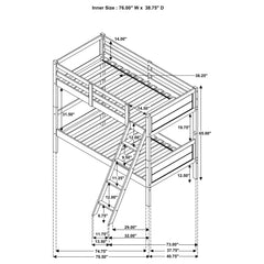 Ryder Wood Twin Over Twin Bunk Bed Weathered Taupe
