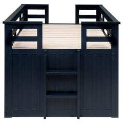 Carlsbad Wood Twin Captains Bed With Trundle Navy Blue