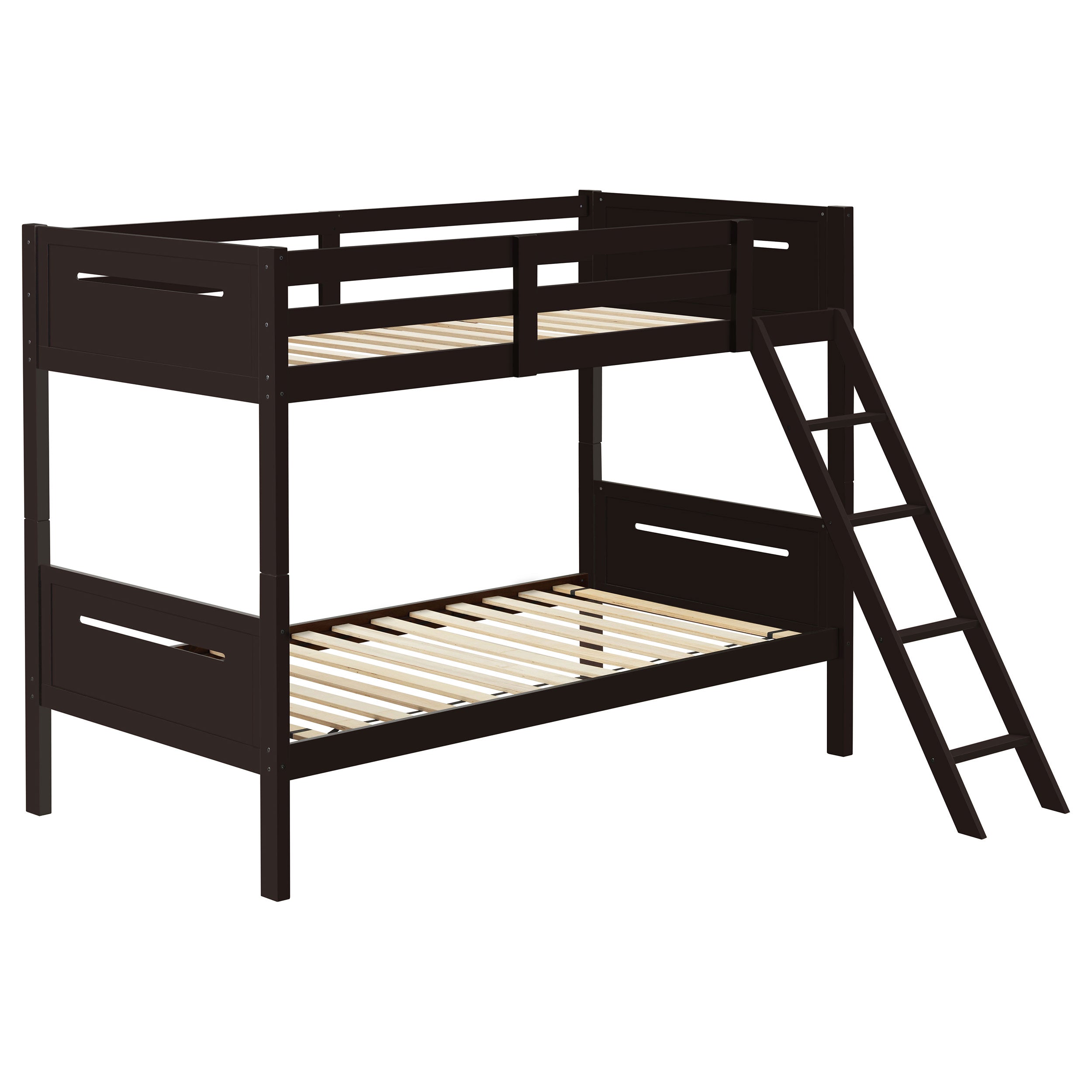 Best Furniture Outlet - Coaster - Littleton Wood Twin Over Twin Bunk Bed Espresso - 405051BRN