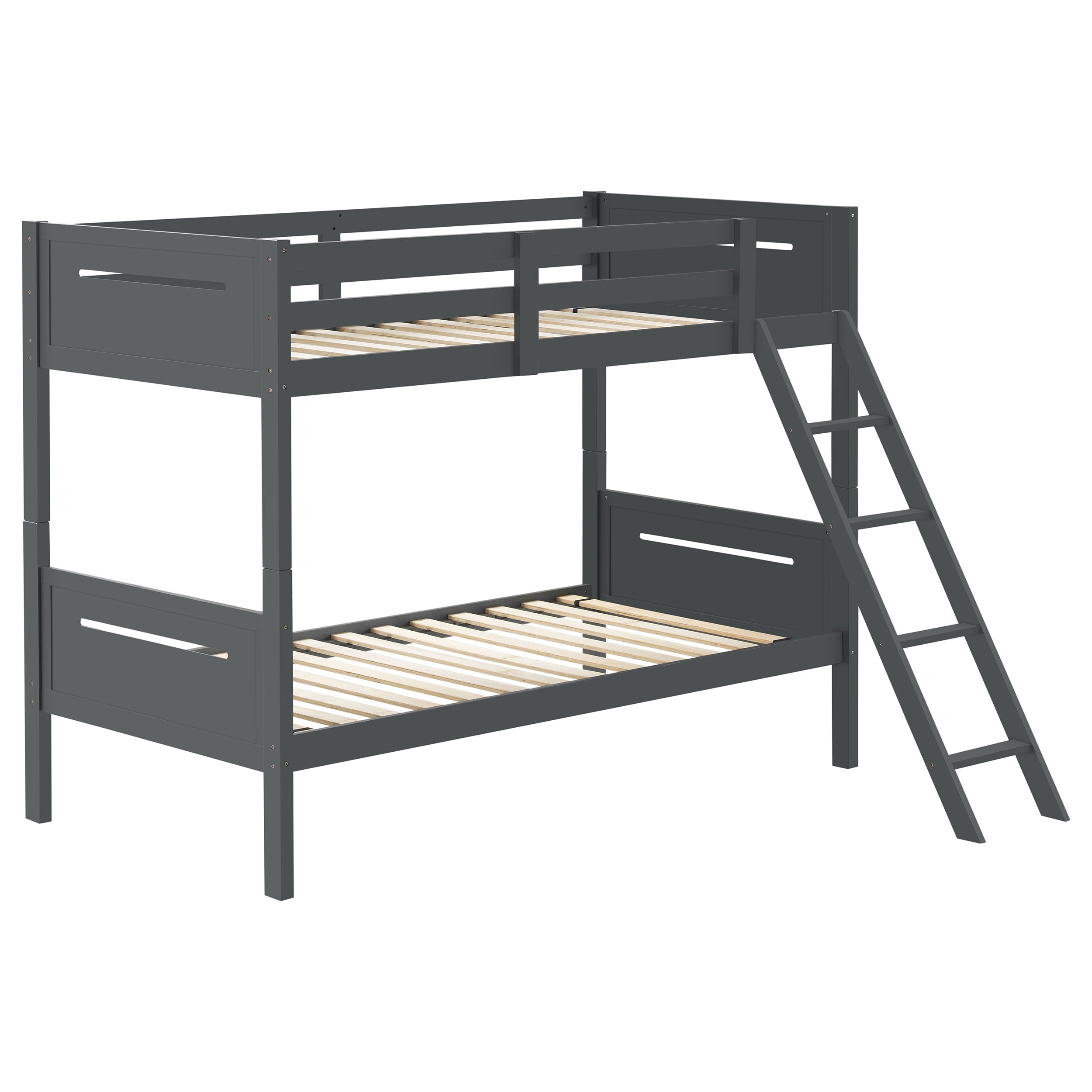 Best Furniture Outlet - Coaster - Littleton Wood Twin Over Twin Bunk Bed Grey - 405051GRY