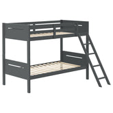 Best Furniture Outlet - Coaster - Littleton Wood Twin Over Twin Bunk Bed Grey - 405051GRY