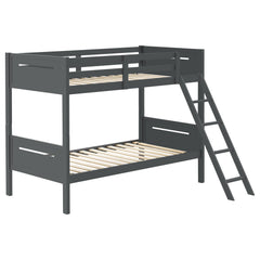 Best Furniture Outlet - Coaster - Littleton Wood Twin Over Twin Bunk Bed Grey - 405051GRY