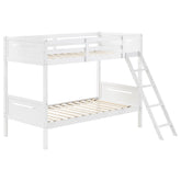 Best Furniture Outlet - Coaster - Littleton Wood Twin Over Twin Bunk Bed White - 405051WHT